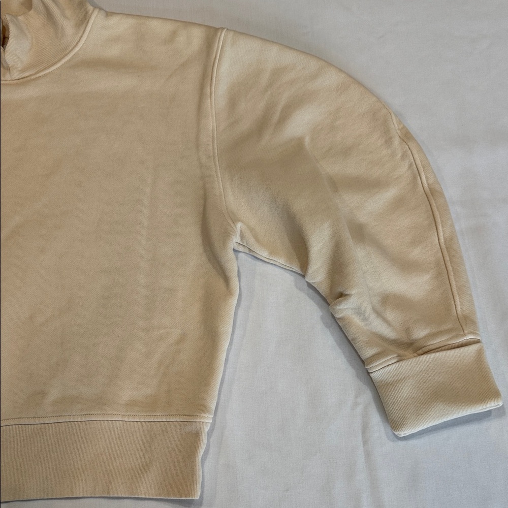 Citizens of Humanity COH Mock Neck Cream Beige Sweatshirt Small USA Made - Picture 6 of 14